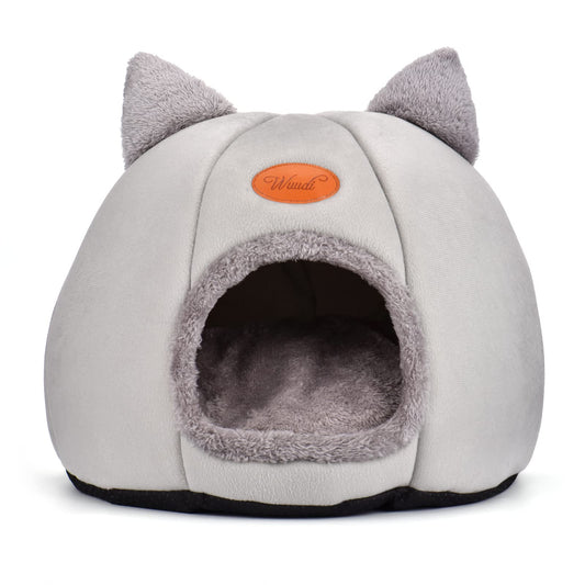 Cama para Gatos para Perros y Gatos con Almohada extraíble y Lavable, casa de Invierno para Mascotas, Cama cálida para Gatos, Nido de Felpa para Cachorros