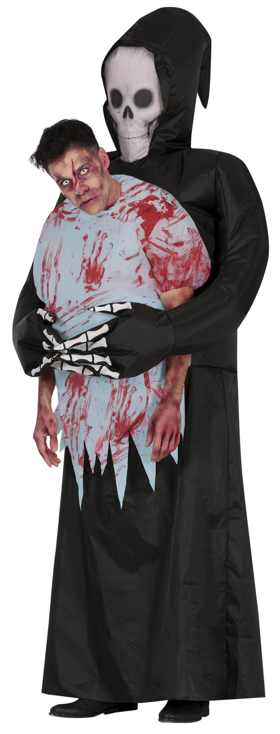 Disfraz Hinchable Llévame a la Tumba para Hombre - Disfraz de Parca llevando un Muerto - Disfraces de Halloween para Hombre Talla Adulto L