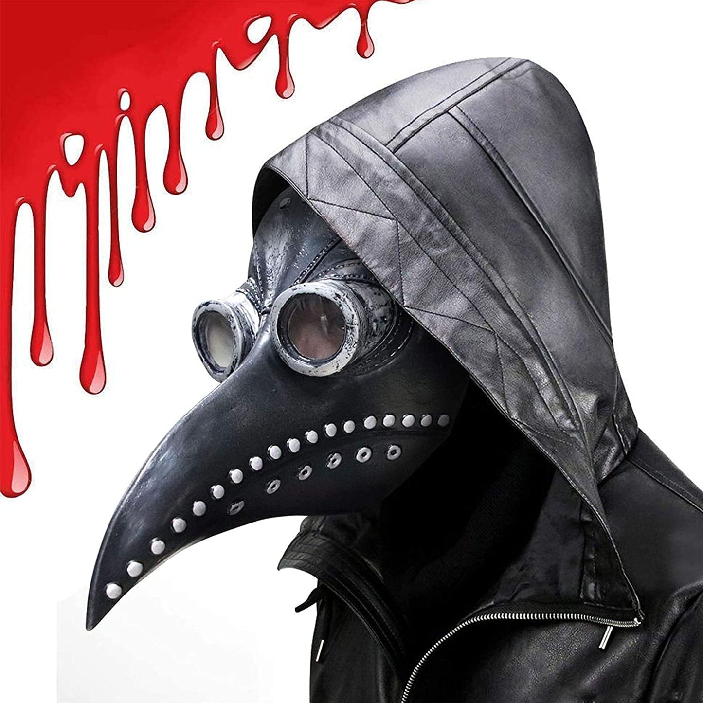 Disfraz MáScara de Pico Halloween,Falsa Piel Plaga Doctor MáScara,MéDico de Peste Pico de PáJaro de Nariz Larga,Accesorios de Disfraces Steampunk para Carnaval de Fiesta para Adultos
