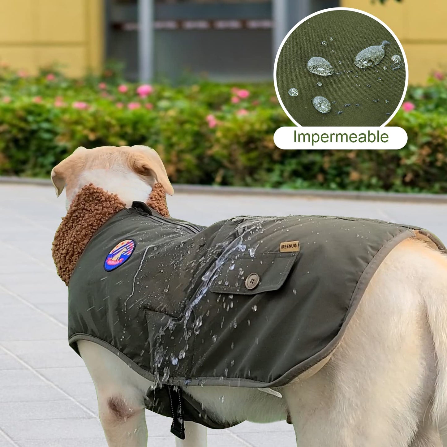 Abrigos para Perros Impermeable,Abrigo Perro para Perros medianos y Grandes, cálida Chaqueta Perro de Invierno con Hebilla Ajustable,3XL
