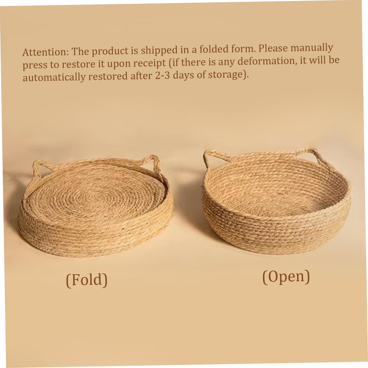 Cama de Gato, Cama de cestas de Gato Tejidas de 15 Pulgadas con cojín Suave, Nido de Cesta de Gato de Mimbre Redondo, Cama de Gatito Acogedor sin Deslizamiento para Gatos pequeños Perros