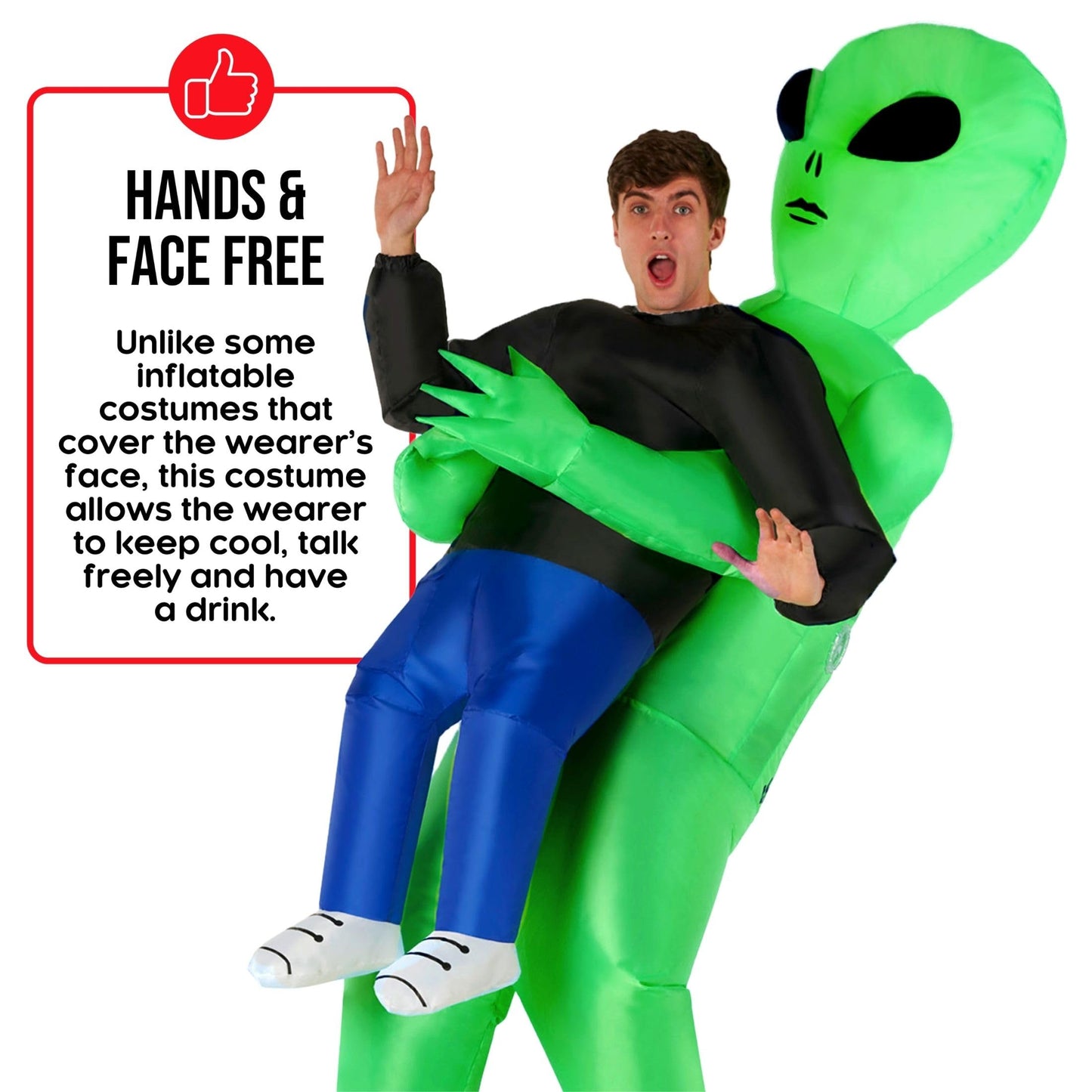 Disfraz Alien Hinchable Adulto, Disfraces Extraterrestre Inflable, Traje Marciano, Disfraz Halloween y Carnaval