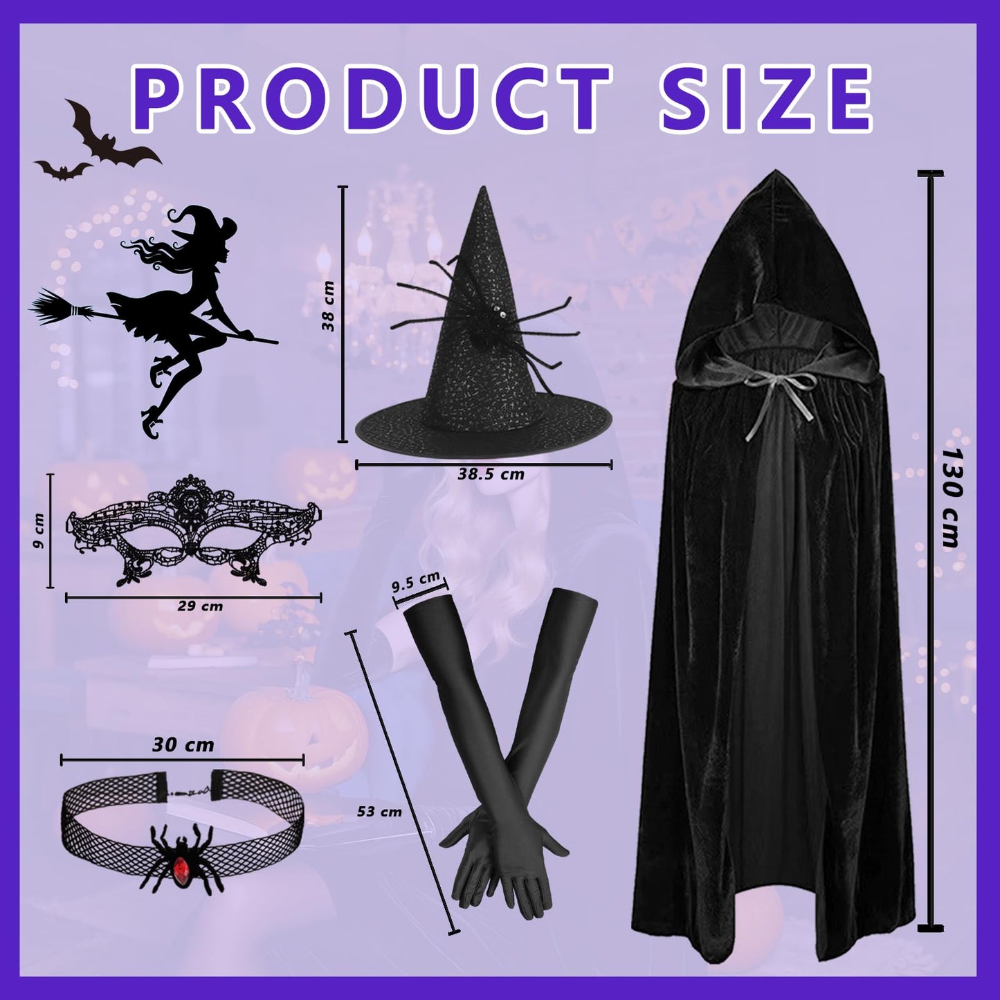Disfraz de bruja para mujer, disfraz de bruja de Halloween, disfraz de bruja, disfraz de bruja de Halloween, disfraz de bruja, carnaval, bruja, accesorio de disfraz para mujer