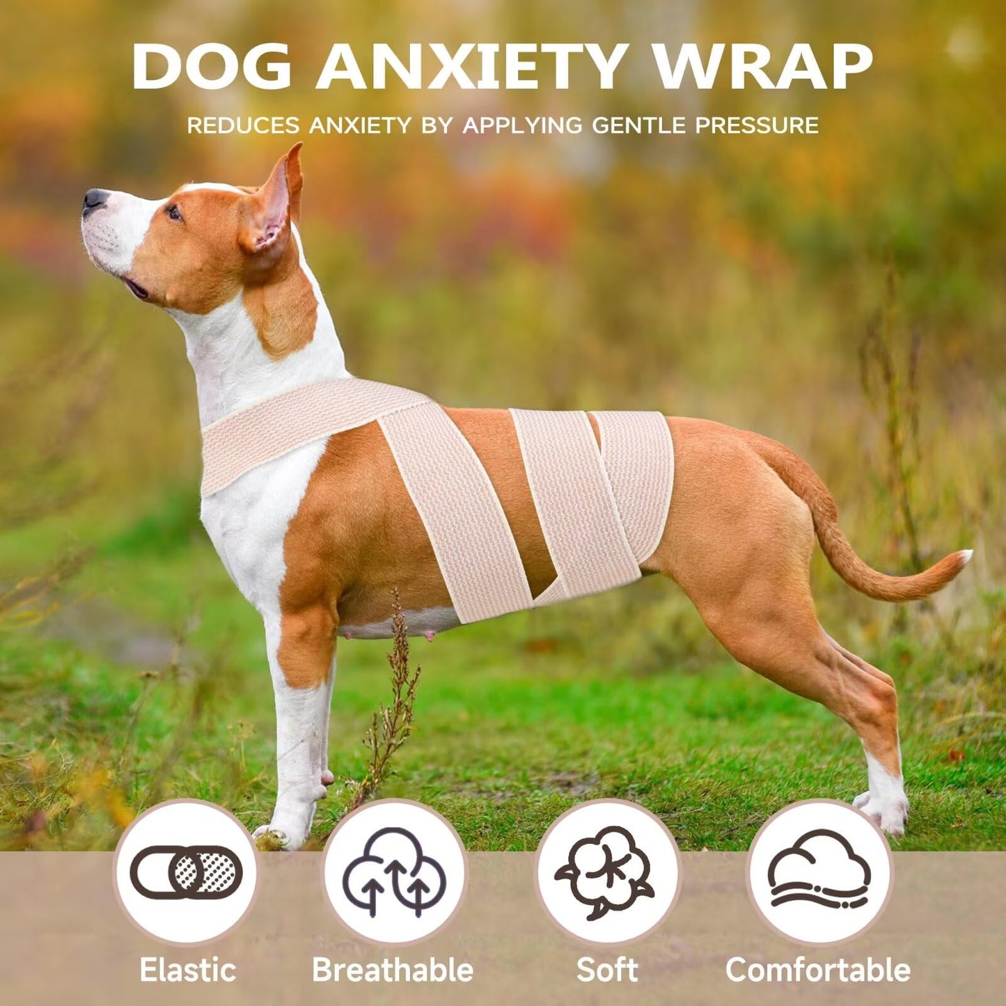 Vendajes Fajas Anxiety Wraps for Dogs Anxiety Relief Fireworks Dog Calming Dog Stress and Anxiety Relief Bandage Wrap for Dogs 2 Pack