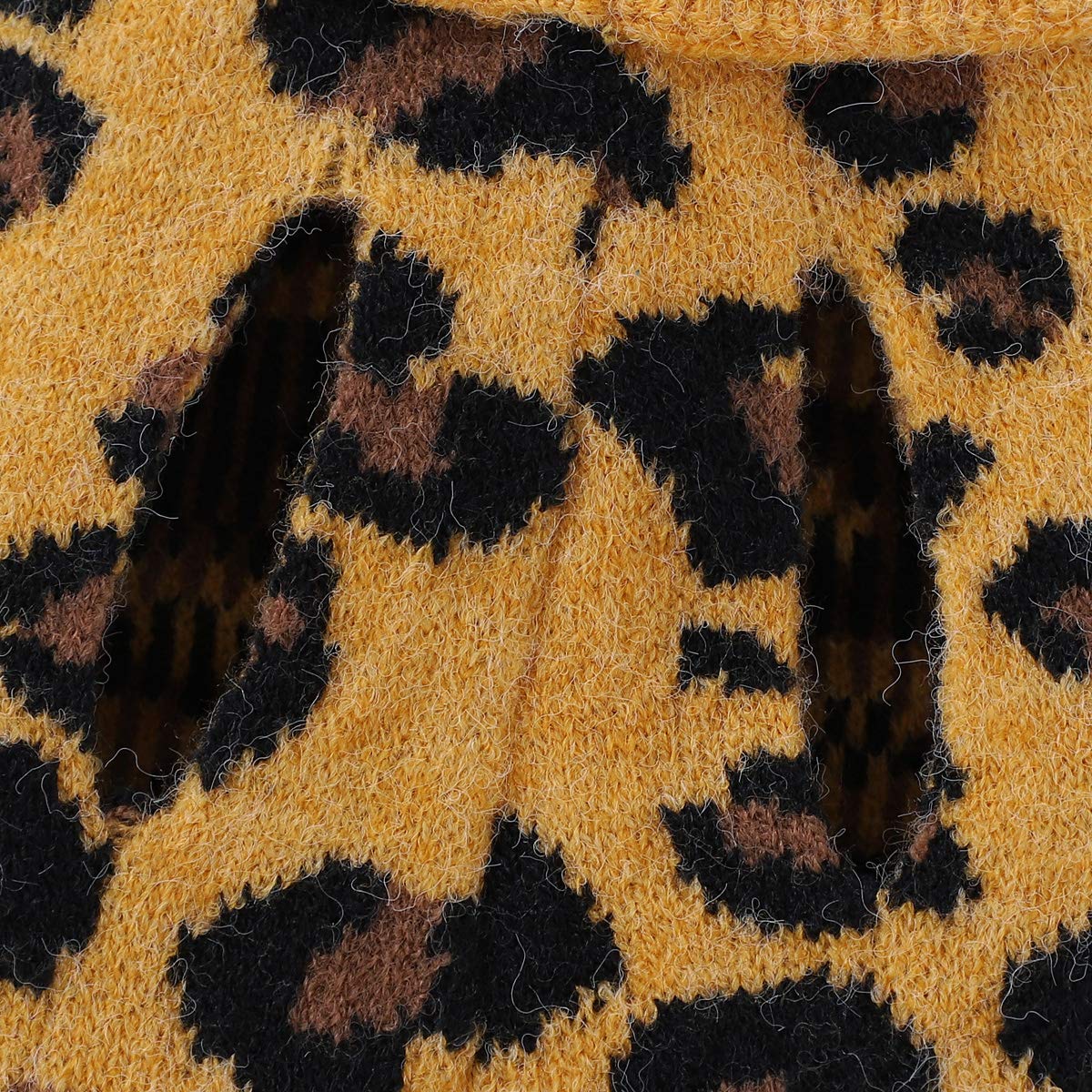 Abrigo Suéter para Perros Ropa de Invierno para Mascotas Patrón de Leopardo Ropa de Abrigo para Cachorros