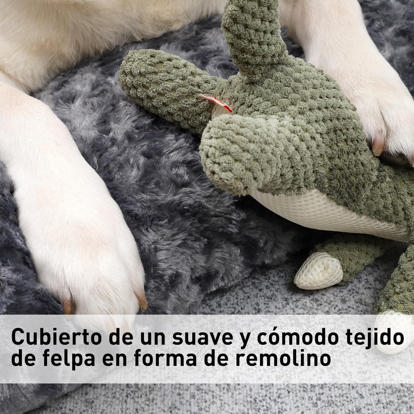 KSIIA Cama para Perro Grande, 90x60cm, Camas Antiestres L, Colchon Cojín Perro Grande, Colchoneta Lavable a Máquina, Fondo Antideslizante Dog Bed, Gris Oscuro