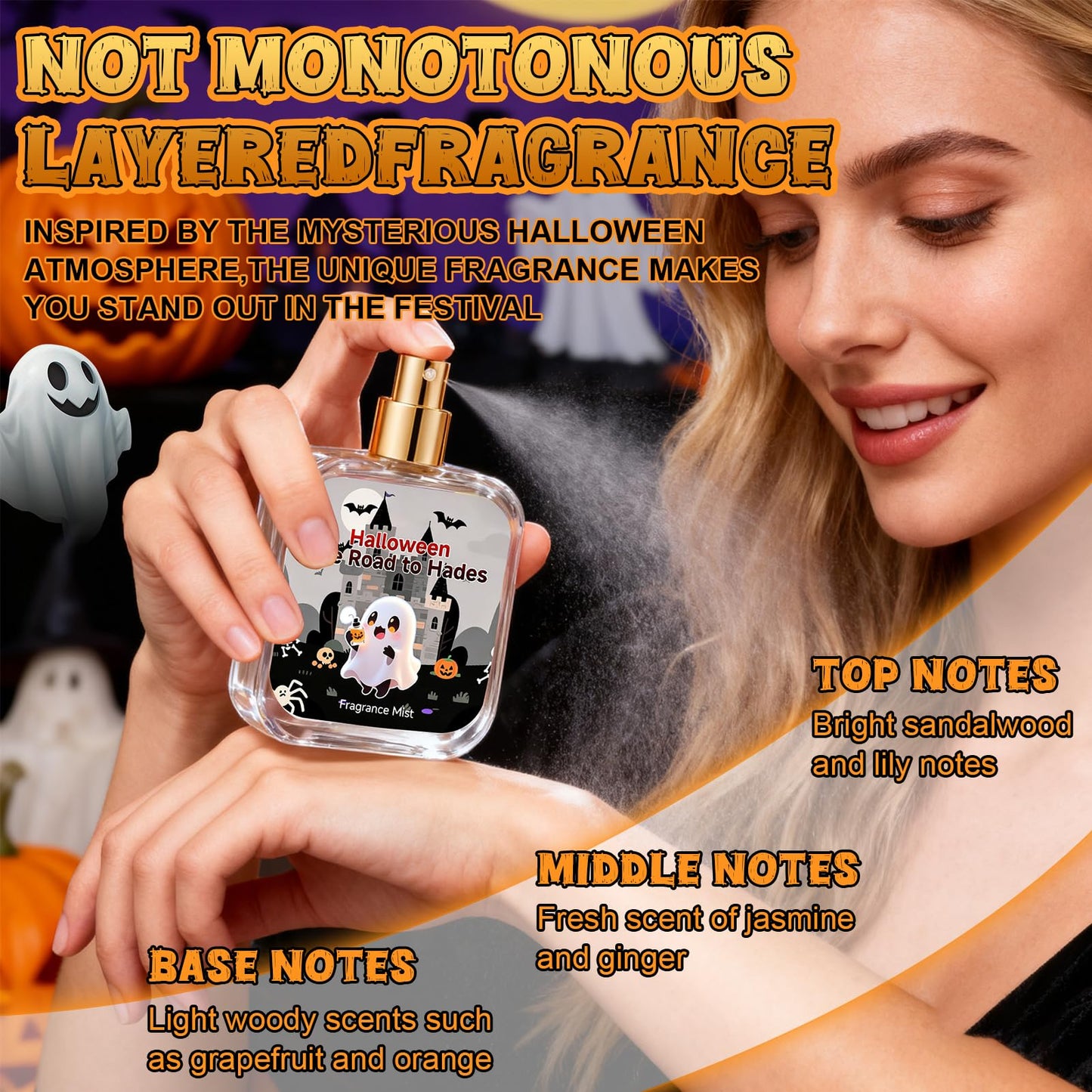 Halloween Perfume, Perfumes de Hombre, Halloween Perfume Mujer, Notas Amaderadas, Perfecto para halloween, Añade un Toque de Glamour, 50ml