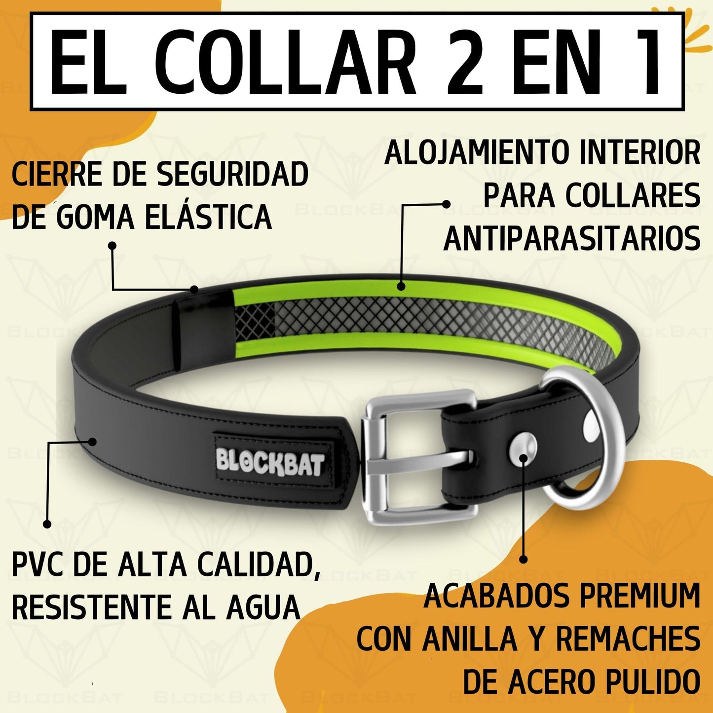 Collar Perro 2 en 1, Alojamiento y Proteccion del Collar Antiparasitario - Resistente, Ajustable y Cómodo - Ideal para Perros Grandes, Medianos y Pequeños - Collares para Perros (Negro S)