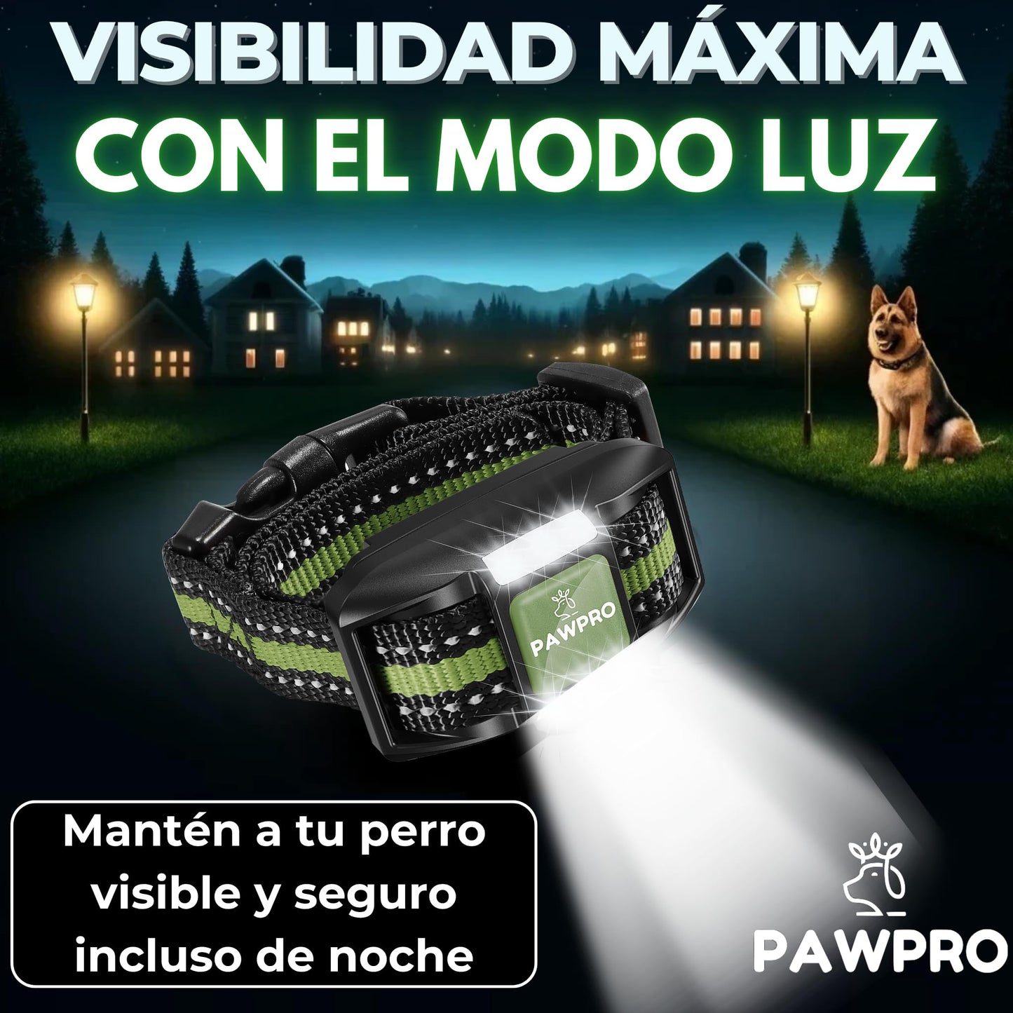 PAWPRO Collar de Adiestramiento, Conforme Nueva Ley Española de Bienestar Animal, Alcance XXL 3 km, Modo Luz Nocturna, BIP Vibración Boost, Apto para Todos los Perros, Resistente al Agua y Recargable