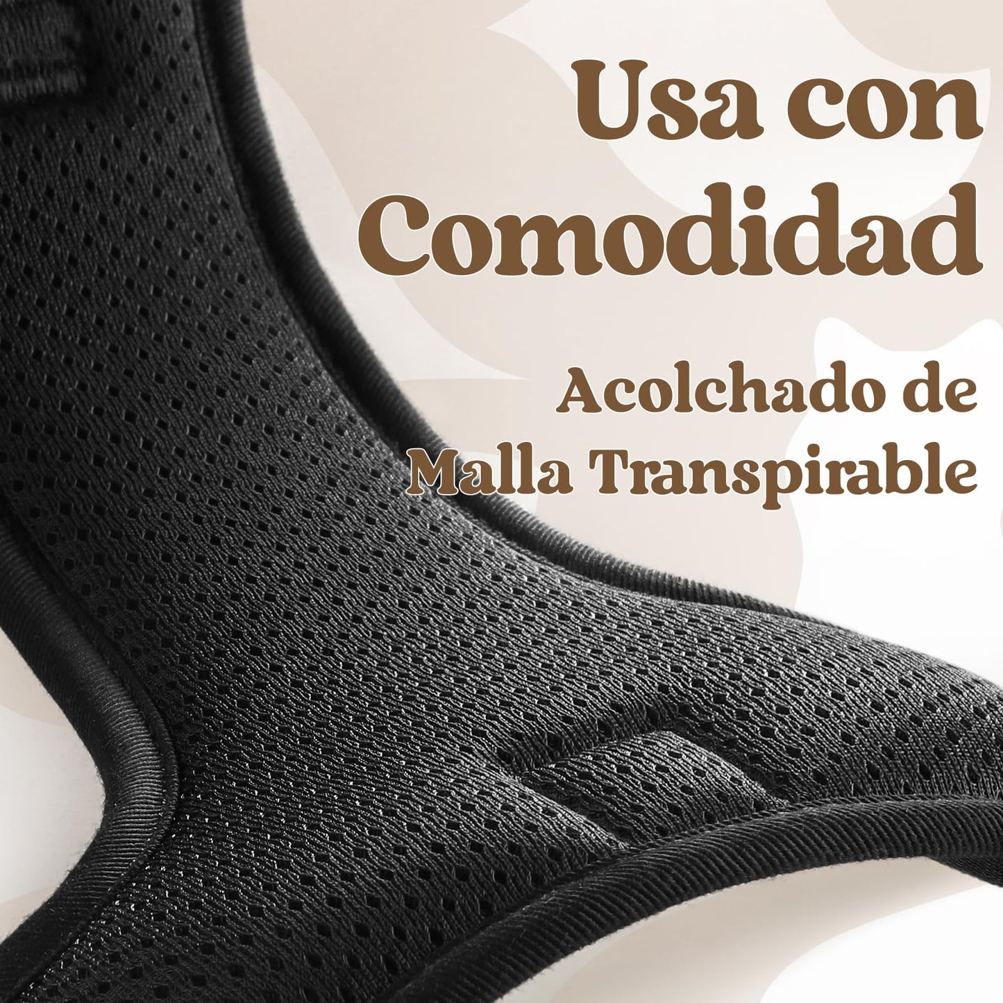 rabbitgoo Arnes Perro Mediano con 3 Hebillas, Liberacion del Cuello, Arnes Perro Ajustable con Asa y Clip Frontal, Arnés Antitirones para Perros Reflectante para Adiestramiento Correr, Negro, L