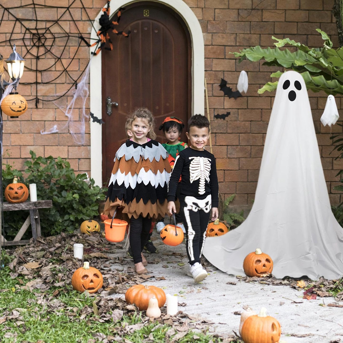Light Up Ghost Halloween Decorations - 165x30cm Spooky Ghost with Remote Control String Light | Halloween Decorations Outdoor, Home Accents For Festival Holiday Lawn Gardens Porches Escape Room