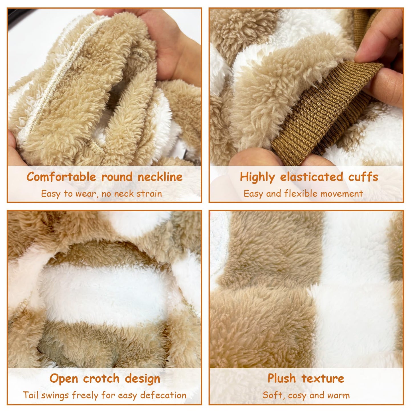 Suéter Perro Pequeño, yisight Ropa Perro Pequeño, Suéter a Rayas Perros, Chaqueta Invierno Perros, Cuatro Patas, Cálido Chaleco Prueba de Viento (Caqui Rayas, Large)