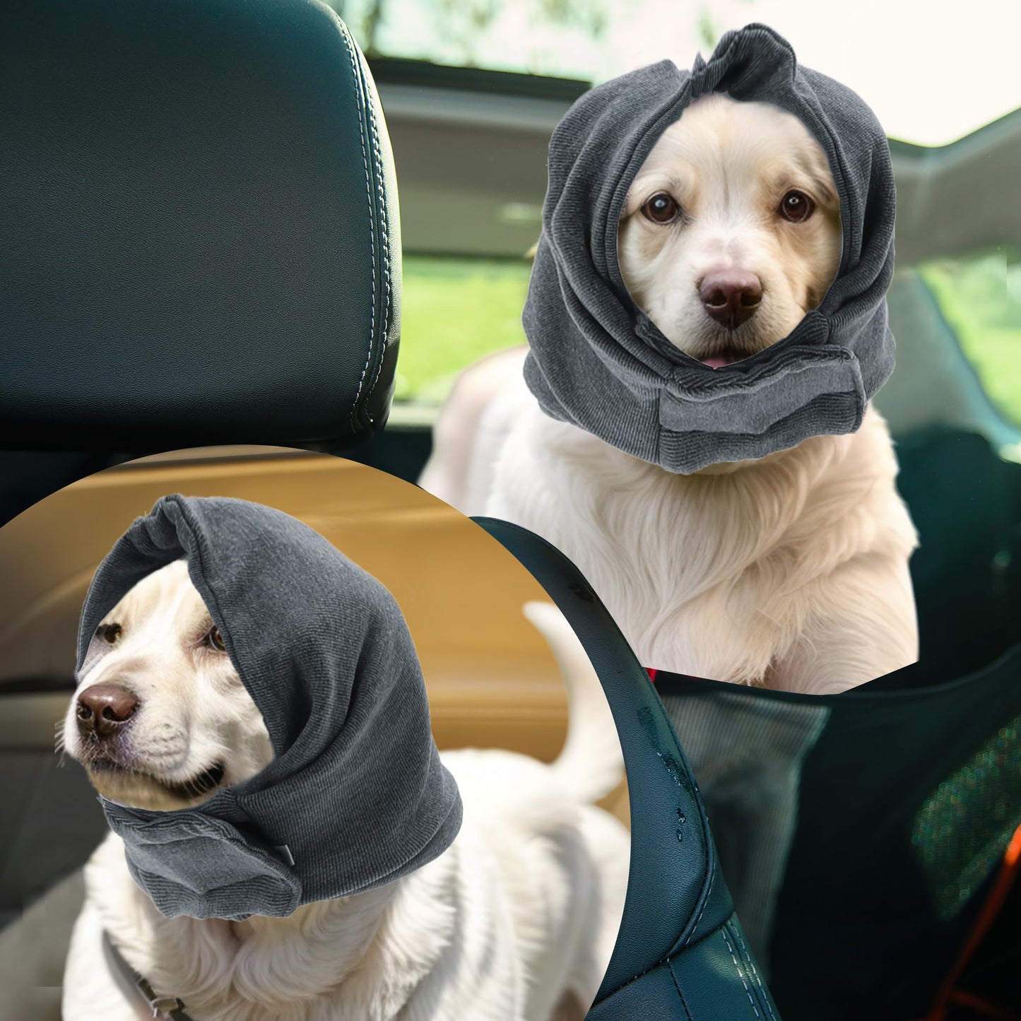 Banda para Calmar Perros Ajustable con Cintas Mágicas para el Baño, S, Gris
