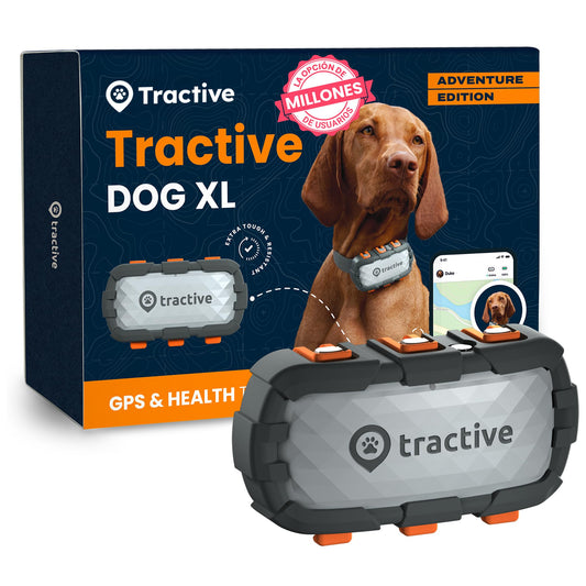 Tractive - GPS perros XL Adventure | Carcasa fibra de vidrio | Hasta 1 mes de batería | Líder de mercado | Localización mundial en vivo | Alertas antifuga | Monitor de actividad con avisos de salud