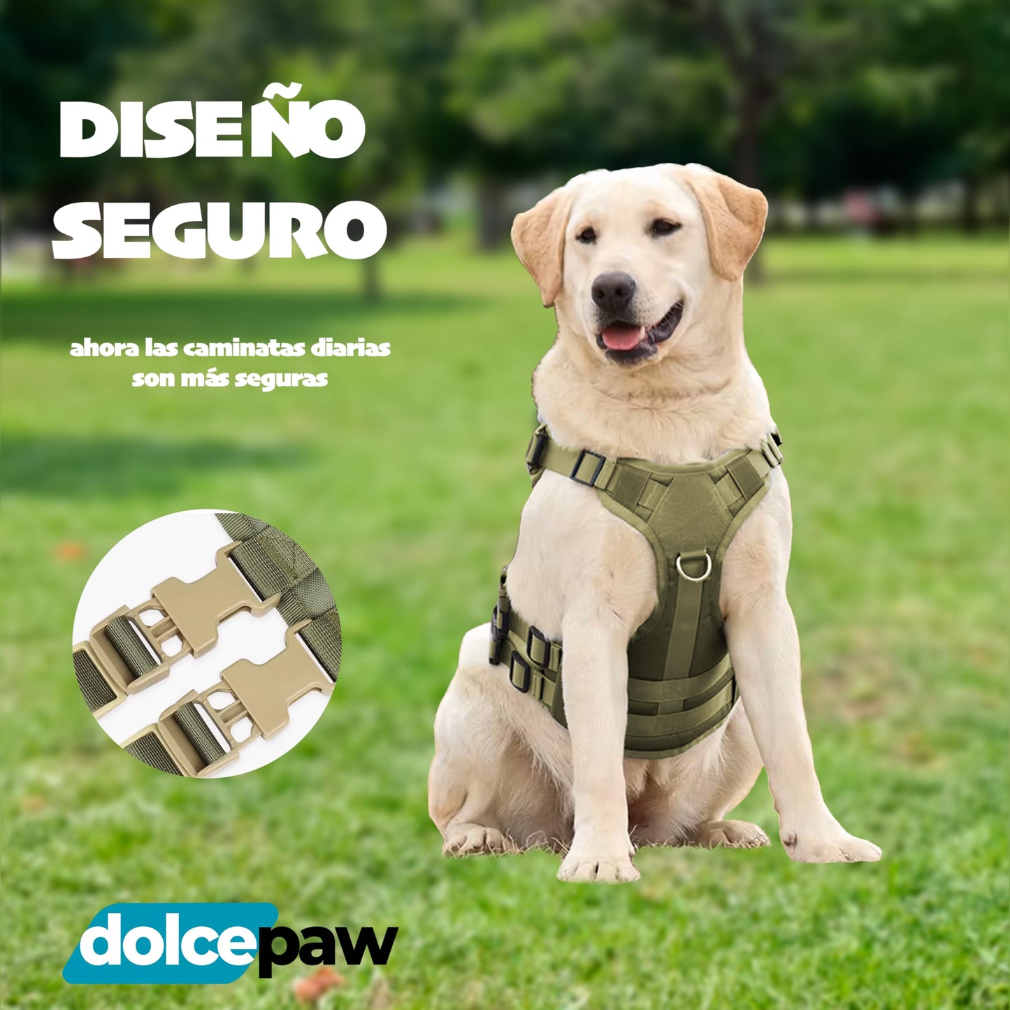 Arnés para Perros, Arnés Antitirones y Asfixia, Chaleco Arnés, Estilo Militar, Uso Profesional, Adiestramiento de Perros, Transpirable y Suave, Arnés Camuflaje, Ajustable & Cómodo
