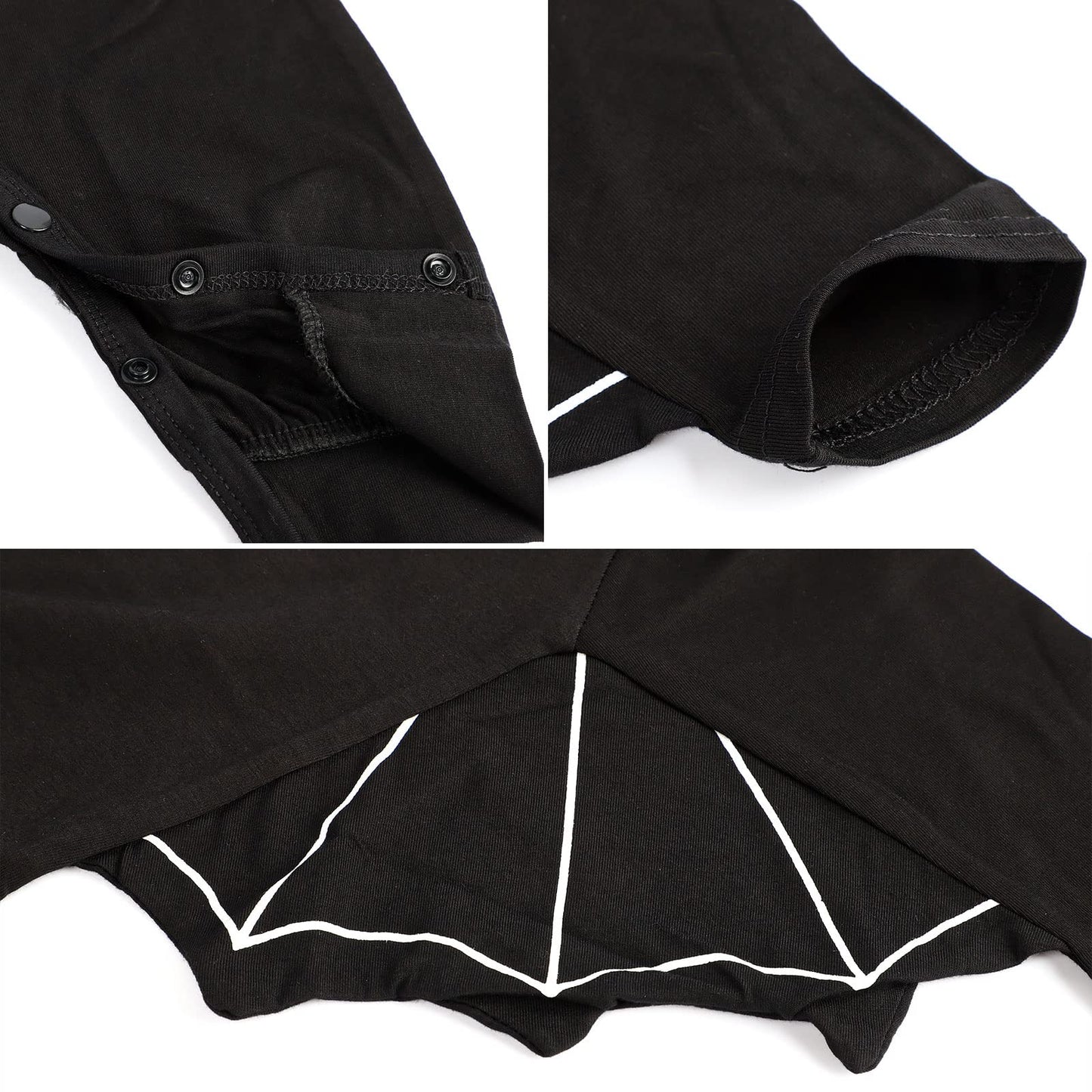 Disfraz Halloween Bebe, Divertido Conjunto de Traje de Murciélago con Capucha y Sombrero de Orejas Como Disfraces de Halloween para Recién Nacidos de 0-18 meses