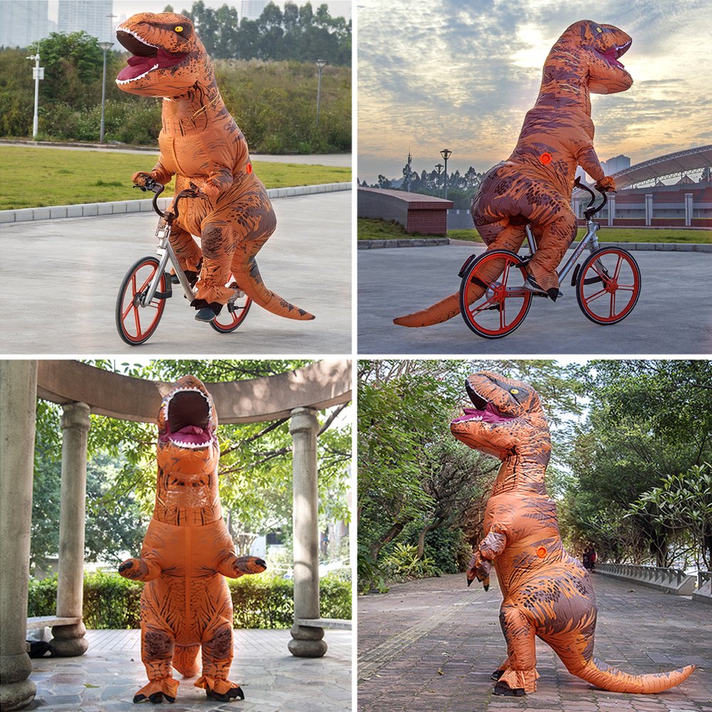 RHYTHMARTS Disfraz de Dinosaurio para Adulto Disfraces de Dinosaurios Hinchables Disfraz de T-Rex Hinchable para Adulto