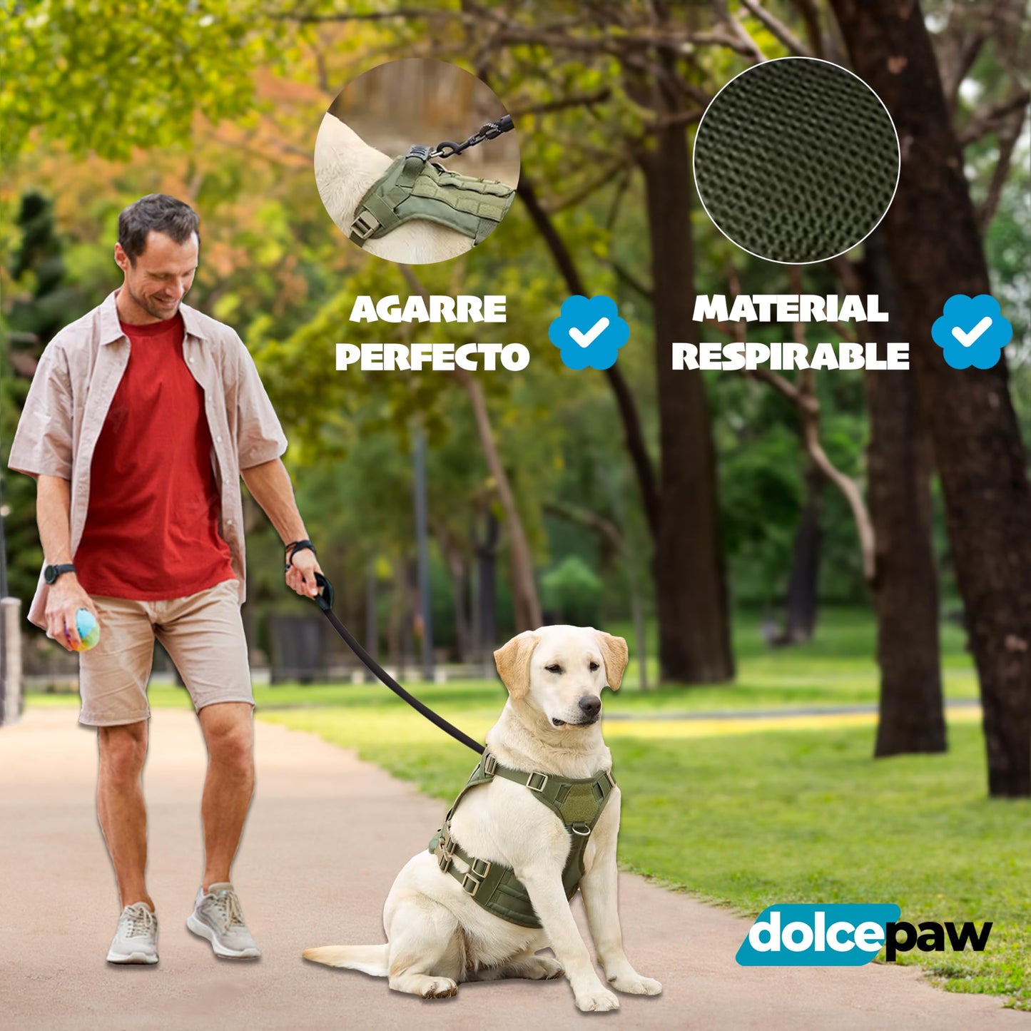 Arnés para Perros, Arnés Antitirones y Asfixia, Chaleco Arnés, Estilo Militar, Uso Profesional, Adiestramiento de Perros, Transpirable y Suave, Arnés Camuflaje, Ajustable & Cómodo