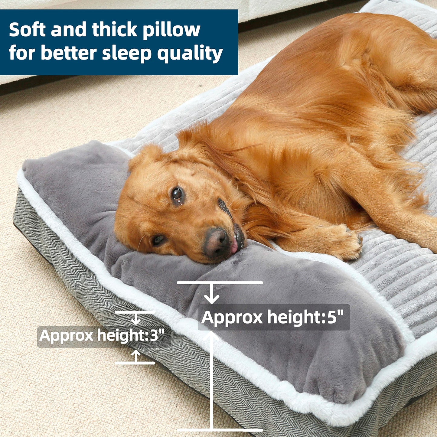 WINDRACING Cama para Perros medianos, colchón para Perros con Almohada para Jaula, sofá Cama para Perro, Cama súper Suave para Perros Grandes y pequeños, Cama para Mascotas