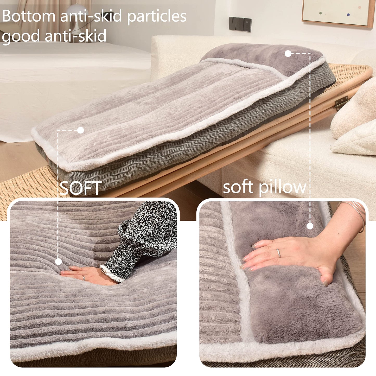 WINDRACING Cama para Perros medianos, colchón para Perros con Almohada para Jaula, sofá Cama para Perro, Cama súper Suave para Perros Grandes y pequeños, Cama para Mascotas