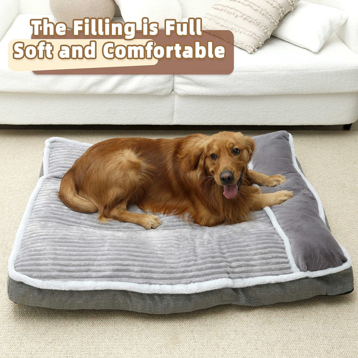 WINDRACING Cama para Perros medianos, colchón para Perros con Almohada para Jaula, sofá Cama para Perro, Cama súper Suave para Perros Grandes y pequeños, Cama para Mascotas